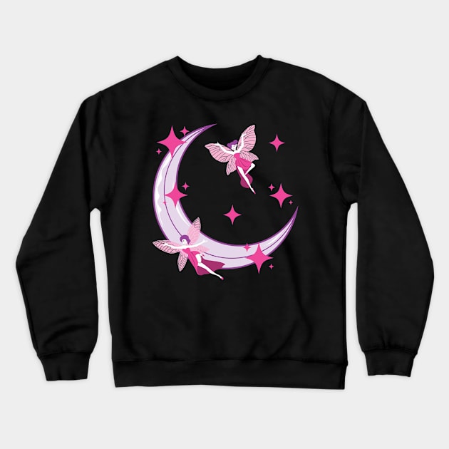 Fairycore Aesthetic Fairy Moon Fairies Pastel Goth Crewneck Sweatshirt by Alex21